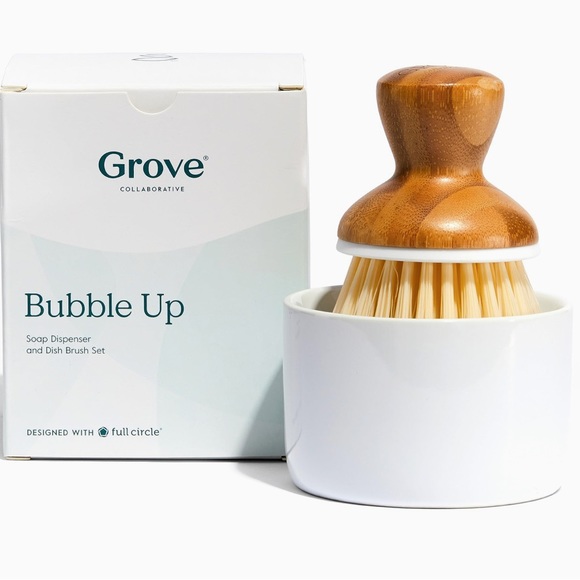 Grove collaborative Bubble Up Soap dispenser and dish brush set, New - Picture 2 of 16